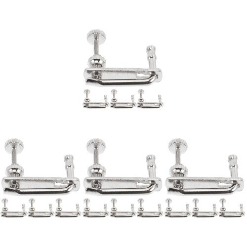4 Count Cello Tuner Violin Violin Tailpiece Adjusters 2.7x2.4cm Silver