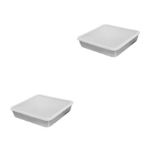 2Sets Stainless Steel Roasting Pan with Lid Multiuse Oven Baking Rack