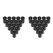 60Pcs Black Pe Film Canisters with Lids Stackable Plastic Storage Case
