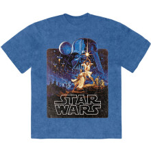 (XXL, Blue) Star Wars Luke & Leia Pose Limited Premium Wash T Shirt