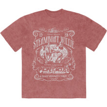 (XXL, Red) Mickey Mouse Steamboat Willie Limited Premium Wash T Shirt