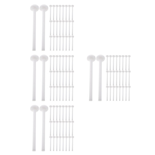 200Pcs Interactive White Plastic Bird Perches for Cage and Home Use