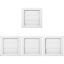 4Pcs Plastic Louvered Dryer Vent Covers White Exterior Vent Protection