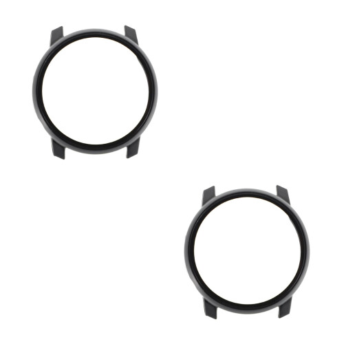 2Pcs Protective Black Smartwatch Screen Covers PP Case for Daily Use