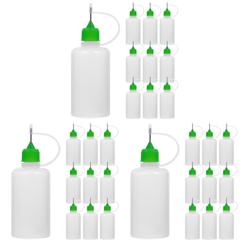 36Pcs Small Bottles with Fine Tip for Craft and Studio Use