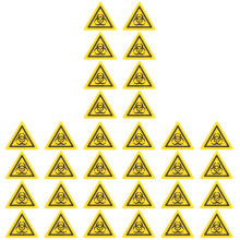 32Pcs Durable Pc Biological Hazard Warning Stickers for Lab Safety