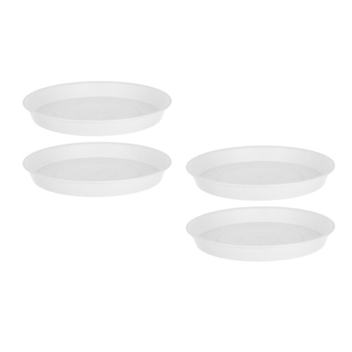 4Pcs White PP Bird Feeding Water Bowls Replacement Outdoor Bowls