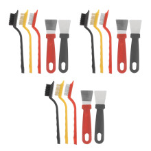 3Sets Assorted Color Crevice Cleaning Brush Set Durable Household Tool