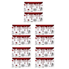 5Pcs Removable Red PVC Halloween Toilet Seat Wall Stickers Decor