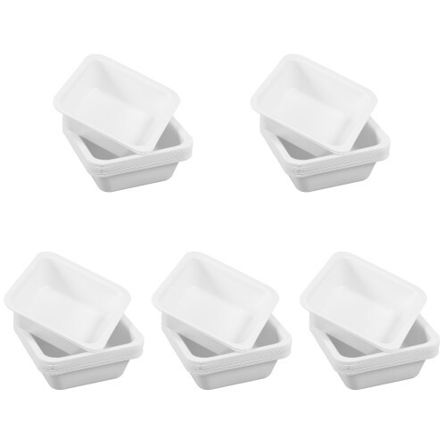 100Pcs White Square Weighing Plates Plastic Lab Sample Storage Trays