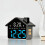 LED Digital Alarm Clock Electric Desk Clock-Black green light 6