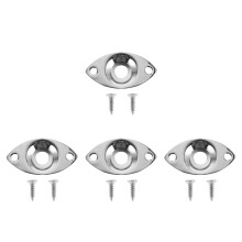 4Sets Silver Metal Guitar Jack Plate Durable Outlet Socket Replacement