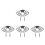 4Sets Silver Metal Guitar Jack Plate Durable Outlet Socket Replacement 1