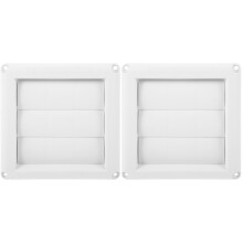2Pcs Durable White Dryer Vent Cover Louvered Air Vent Shield
