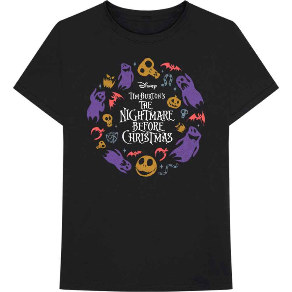 Disney (L, Black) Nightmare Before Christmas Character Flight New Official Mens T Shirt