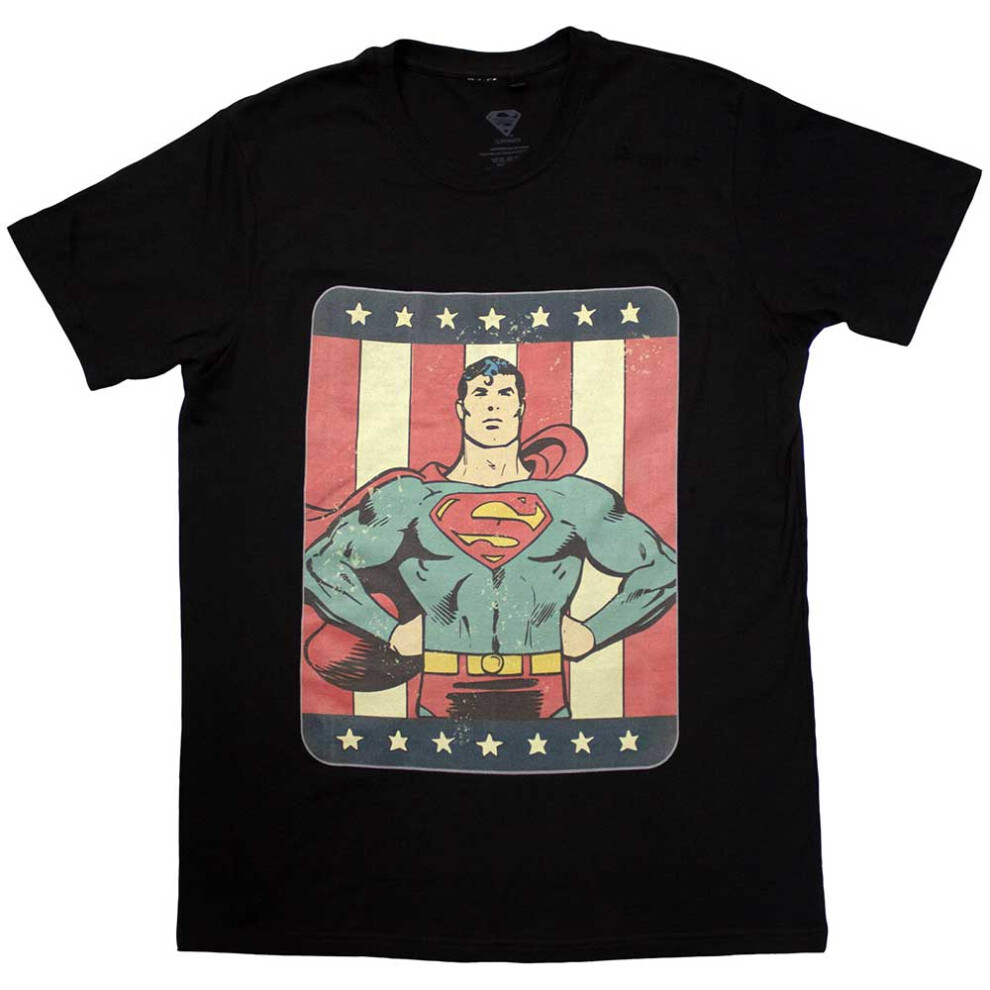 Dc Comics (Xl, ) Superman Stripes Logo T Shirt Black