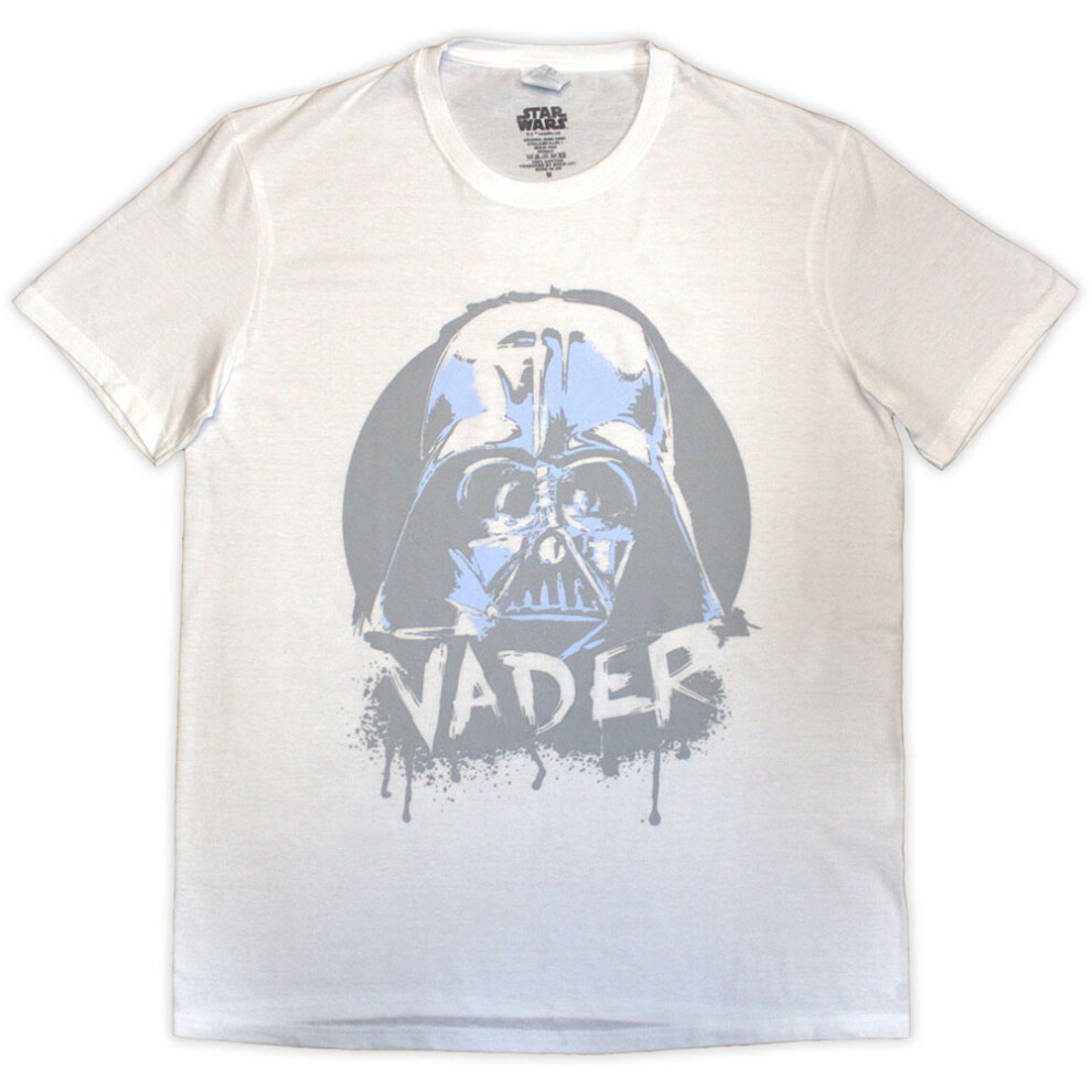Star Wars (Xl, ) Darth Vader Spray Paint T Shirt White