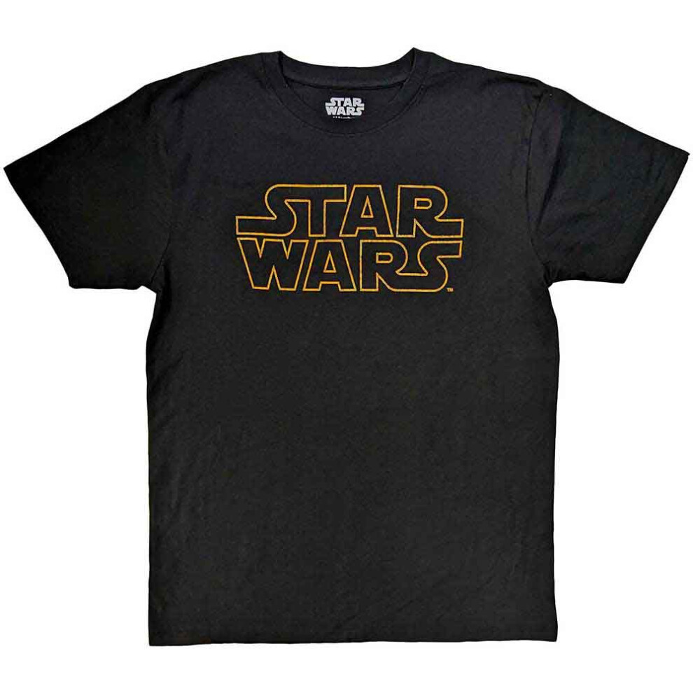 Star Wars (L, ) T Shirt Logo Outline New Official Mens Black