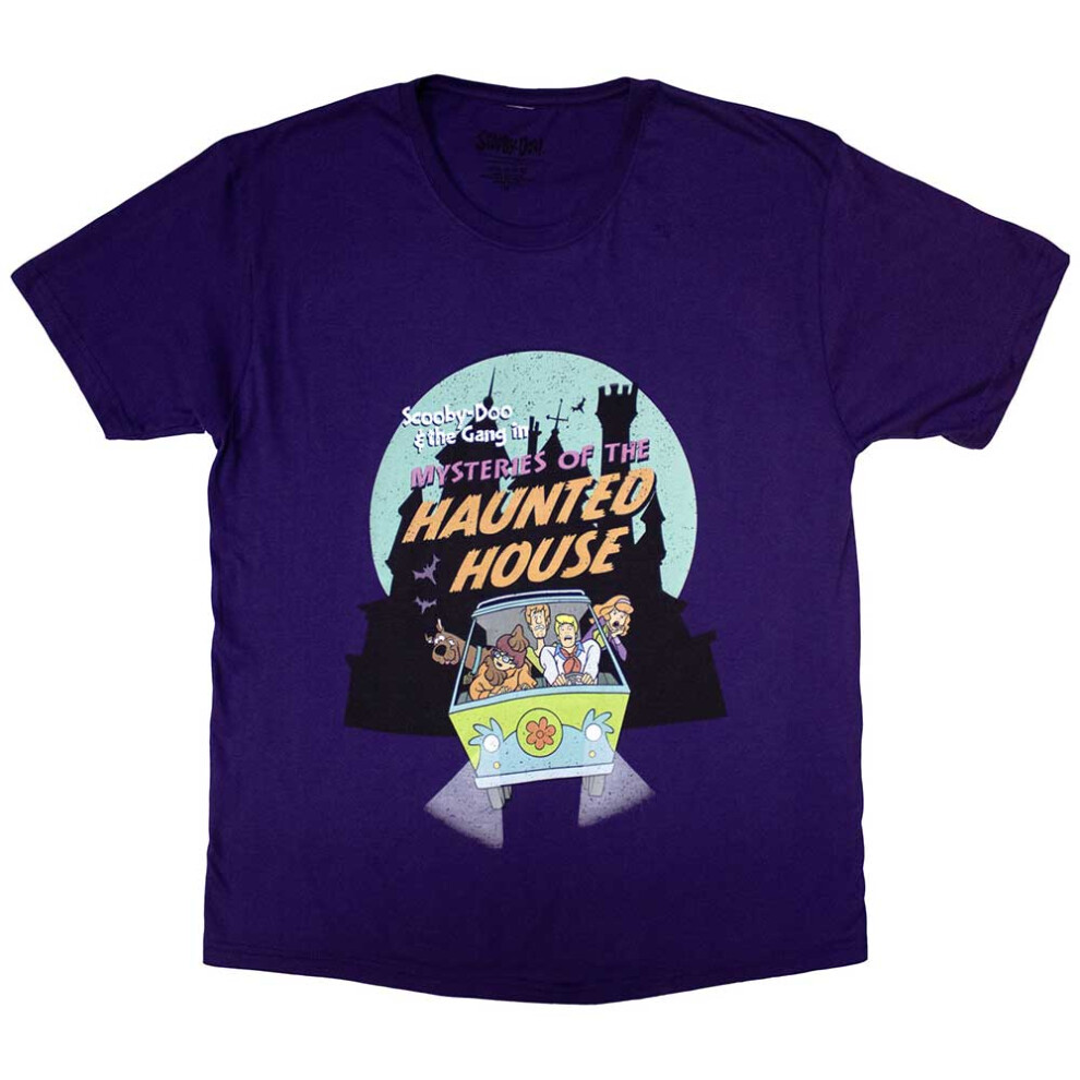 Scooby Doo (Xl, ) Haunted House T Shirt Purple