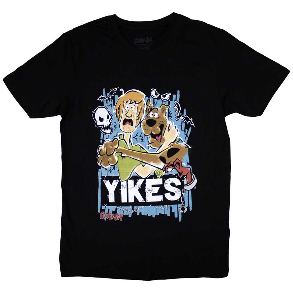 Scooby Doo (M, ) Shaggy Yikes T Shirt Black