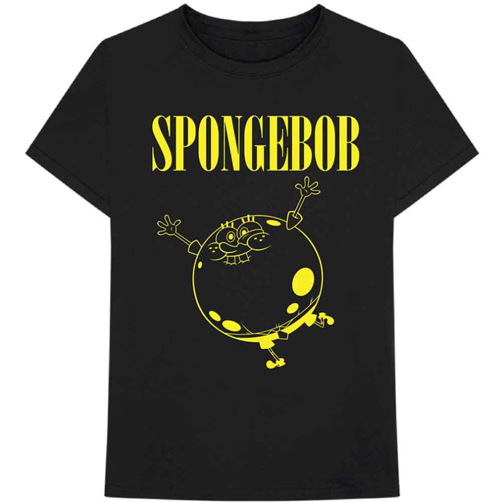 Spongebob Squarepants (Xxl, ) T Shirt Inflated Sponge New Official Mens Black