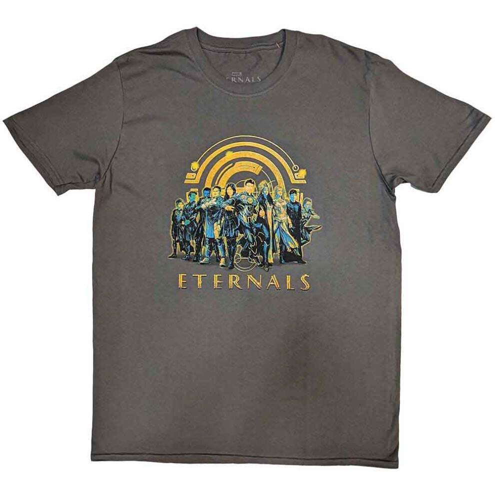 Marvel (Xxl, Charcoal) Comics T Shirt Eternals Heroes New Official Mens Charcoal Grey