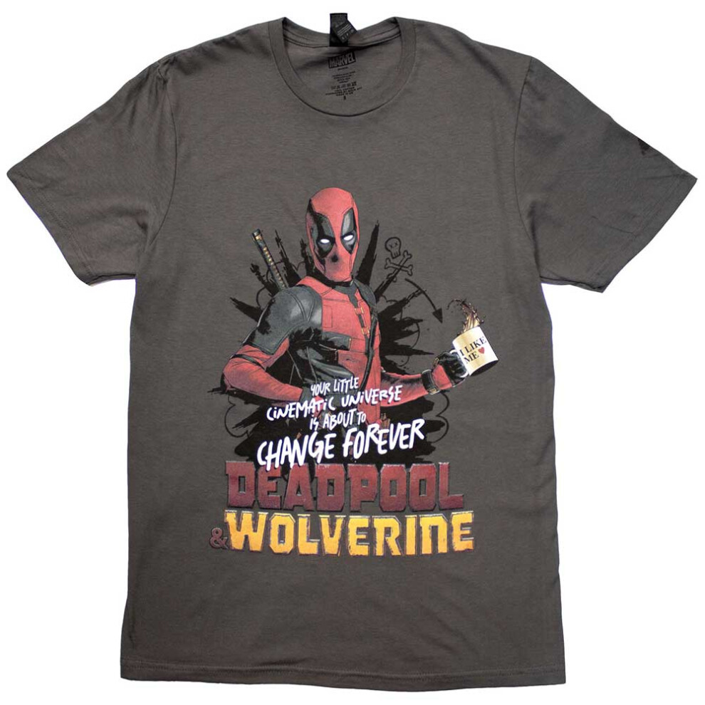 Marvel (Xxl, Charcoal) Deadpool And Wolverine Change The Universe T Shirt Not,Specified
