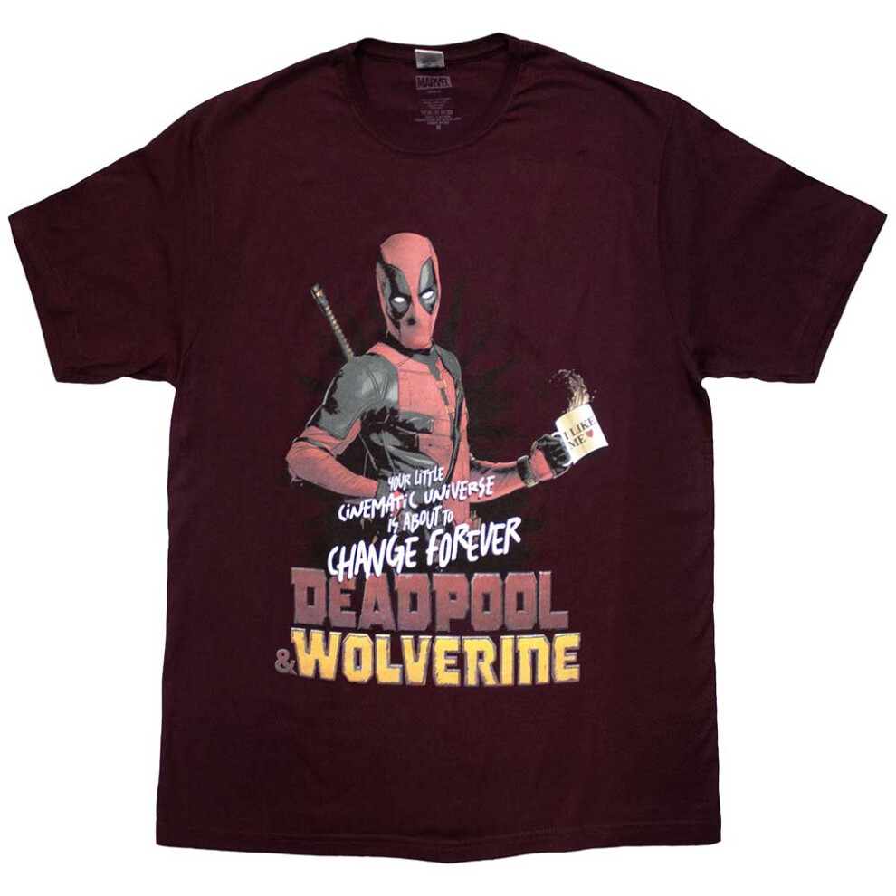 Marvel (Xxl, ) Deadpool And Wolverine Change The Universe T Shirt Red