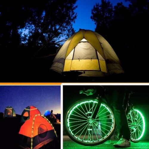 Bande LED à piles avec télécommande, autocollante, sécable, étanche, 2 m, 60 LED RGB 2