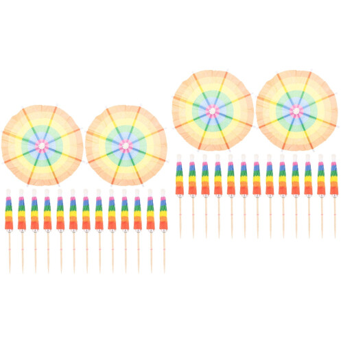 100Pcs Multi- Sticks for Drinks Hawaiian Party Picks 2