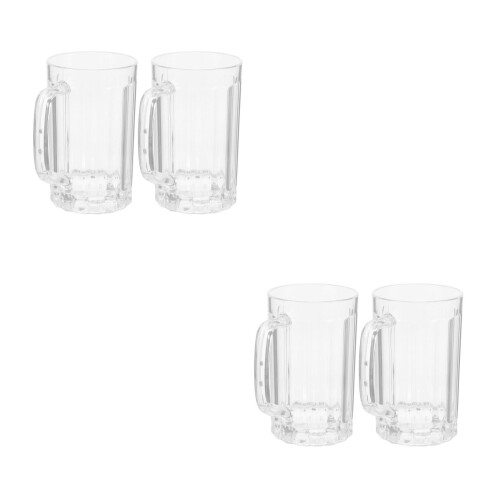4Pcs Transparent Beer Cup Household Mugs with Handle 2