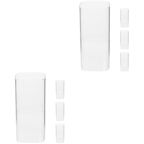 8Pcs Premium Glass Water Cups Stackable Square Glasses for Kitchen Use 1