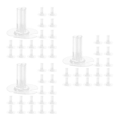 90Pcs Plastic Self-Adhesive Flower Base Stand for Clear Flower Display 1