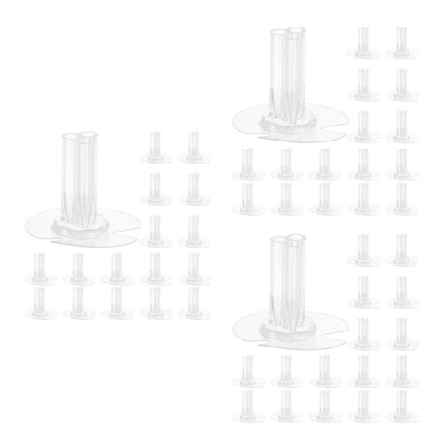 90Pcs Plastic Self-Adhesive Flower Base Stand for Clear Flower Display 2