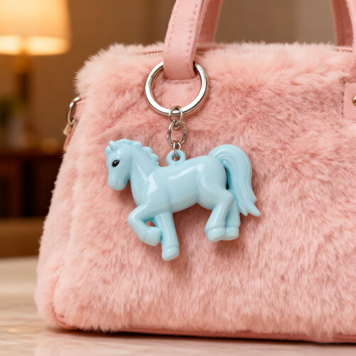 User Friendly Acrylic Horse Keychain Lightweight Sturdy-Silver 2