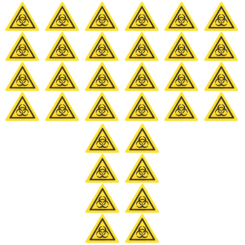 32Pcs Durable Pc Biological Hazard Warning Stickers for Lab Safety 1