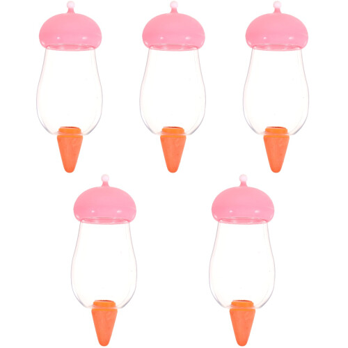 5Pcs Ceramic Mushroom Shape Watering Spikes Pink Self Watering Device 1