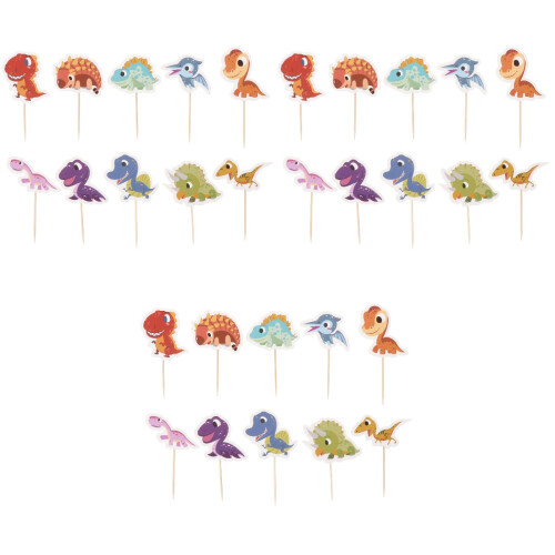 90Pcs Creative Dinosaur Cake Picks for Party Cake Decoration 2
