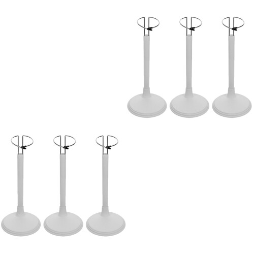 6Pcs Stable White Doll Stand Support Adjustable PVC Figure Display 1