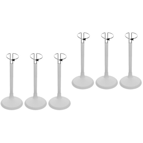 6Pcs Stable White Doll Stand Support Adjustable PVC Figure Display 2