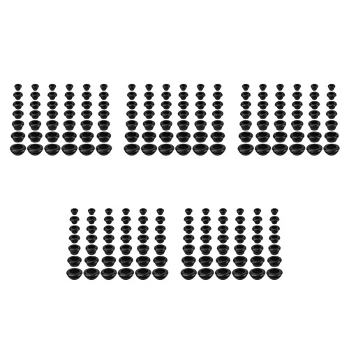 5Sets Black Rubber Grommets Kit for Wiring Flexible Wire Hole Covers 1
