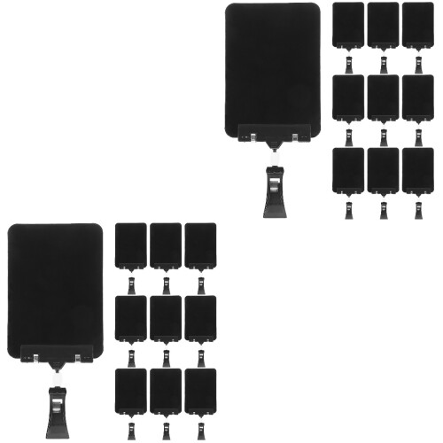 20Pcs Black Writable Price Display Holders for Store Shelves 1