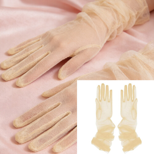 Comfortable Elastic Wedding Gloves 70cm Long Cover-Red 70 1