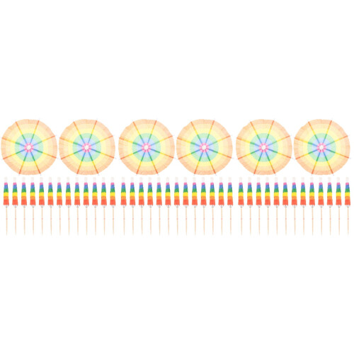 150Pcs Assorted Paper Bamboo Cocktail Picks for Tropical Party Decor 2