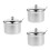 3Pcs Stainless Steel Condiment Jars with Lid Silver Kitchen Storage 4