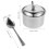 3Pcs Stainless Steel Condiment Jars with Lid Silver Kitchen Storage 9