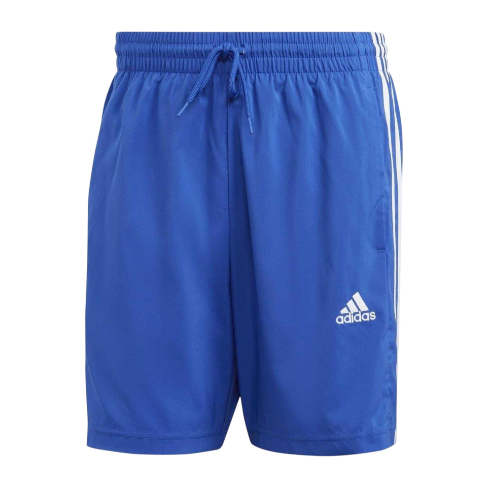 Adidas (Xs, Bright Royal/White) Mens 3 Stripes Shorts White
