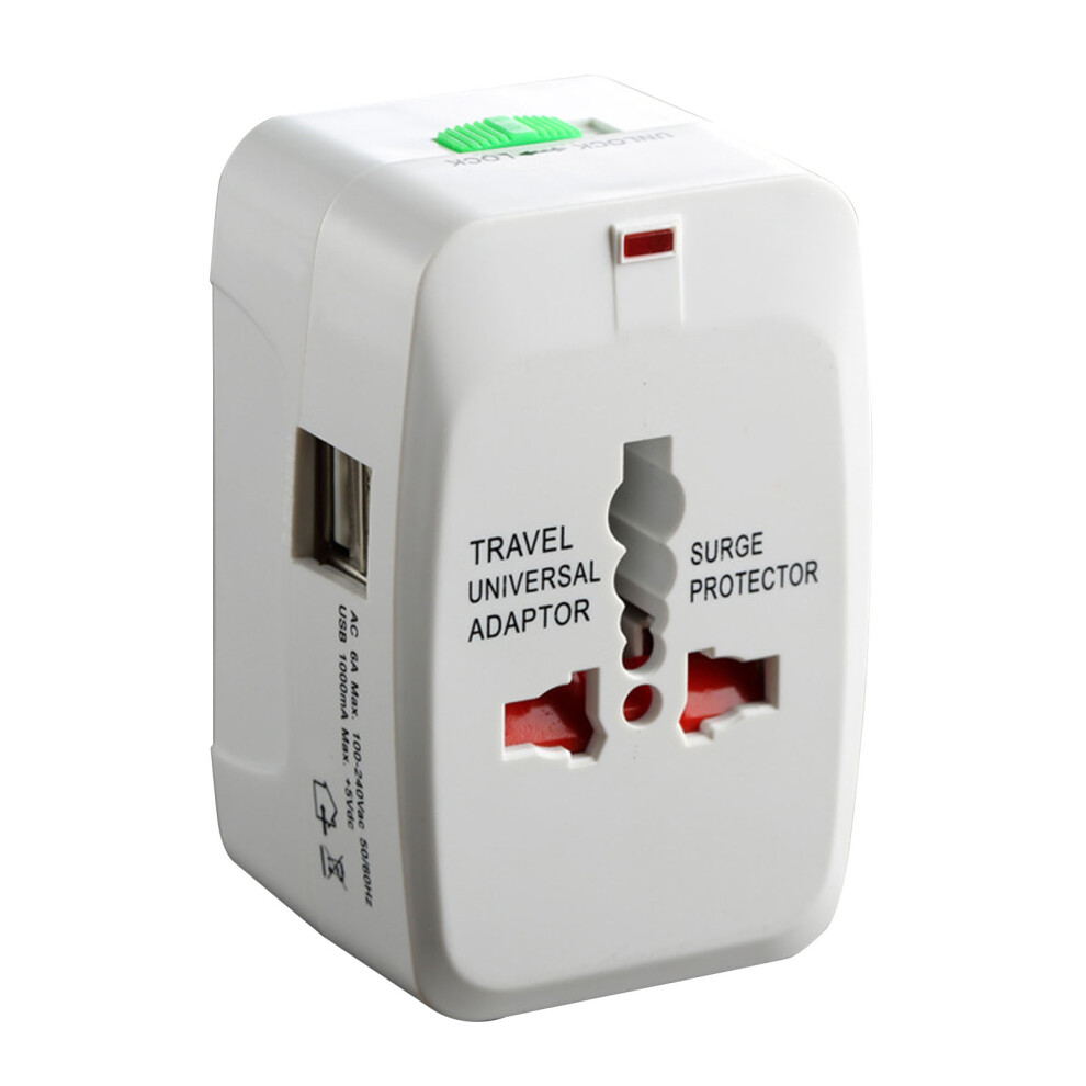 Travel Adaptor 1500W 2 USB Ports Child Safety Door
