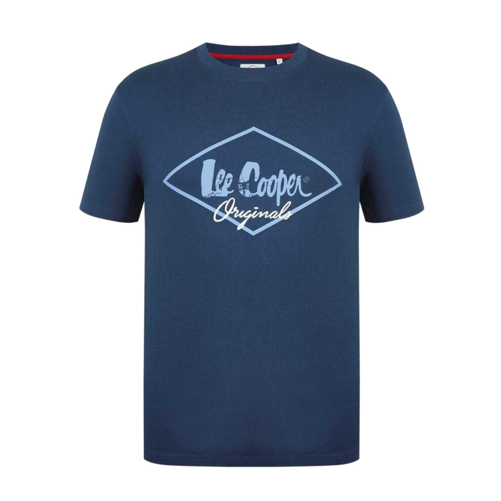 Lee Cooper (L, Vintage ) Mens Originals Logo T-Shirt Blue