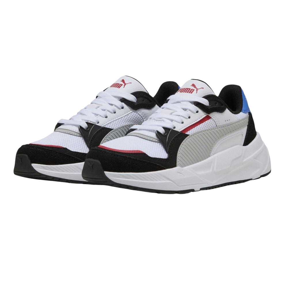 Puma (4 Uk, White/Grey) Childrens/Kids Trinity Trainers Grey